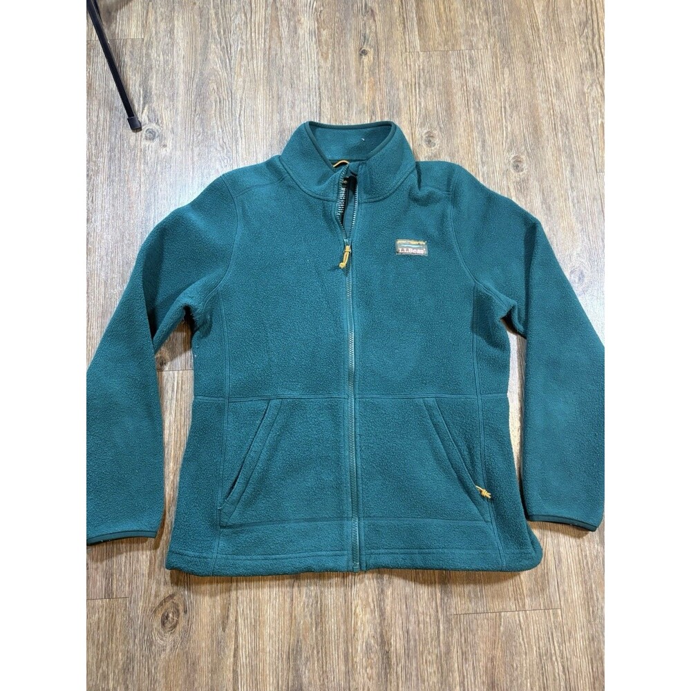 L.L.Bean Mountain Classic Fleece Jacket Green Womens M Full Zip Gorpcore